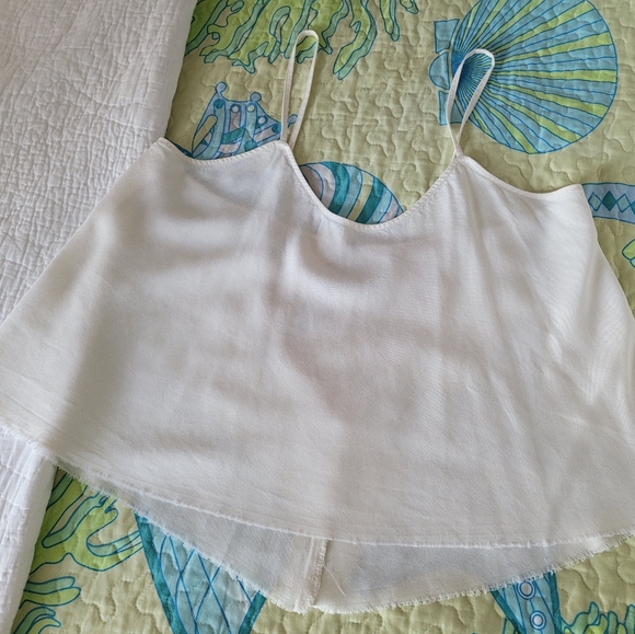 Free People crop tops. 3 - red, ecru, denim - Picture 9 of 10